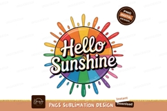 Hello Sunshine Colorful Sunburst Sublimation Png Product Image 1