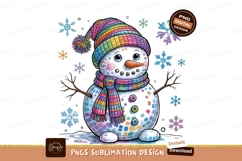Colorful Snowman Winter Illustration Sublimation Png Product Image 1