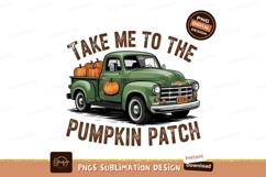 Vintage Truck With Pumpkins Sublimation Png Product Image 1