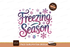 Freezing Season Watercolor Typography Winter Theme PNG Product Image 1