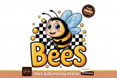 Cartoon Bee Illustration With Cute Happy Face PNG Product Image 1