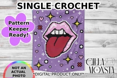 Lips &amp; Tongue Single Crochet/Tapestry Pattern Keeper Rea Product Image 1