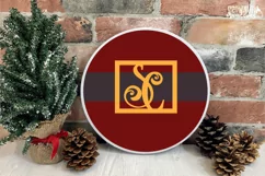 Santa Belt SVG, Christmas Ornament SVG, Round Sign SVG Product Image 2