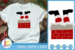 Santa in chimney svg - Santa Bottoms Up SVG, Christmas SVG Product Image 1