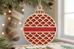 Scales Christmas Bauble SVG Laser Cut Ornament File Product Image 2