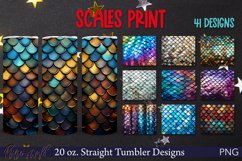 Scales Tumbler Wraps Bundle | 20 oz | Mermaid Scales PNGs Product Image 1