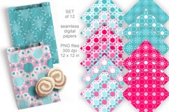 Scales Pattern with Hearts Seamless Digital Paper Set of 12 