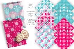 Scales Pattern with Hearts Seamless Digital Paper Set of 12 
