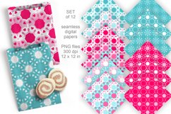 Scales Pattern with Hearts Seamless Digital Paper Set of 12 