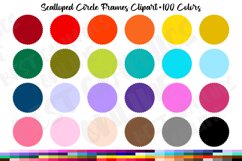 100 Scalloped Circle Frames Clipart, Circle Frame Clip Art Product Image 1