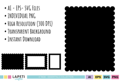 Decorative scalloped frame SVG for journaling and handmade paper crafts