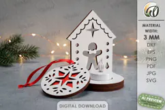 Nordic Christmas Candle Holder with Ornament Laser Cut Product Image 1