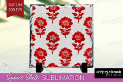 Scandi Flowers Slate PNG - Scandinavian Square Slate Product Image 1