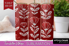 Scandi Flowers Tumbler Wrap - Scandinavian Tumbler PNG Product Image 1
