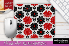 Scandi Flowers Mouse Pad Sublimation - Scandinavian Mousepad Product Image 1
