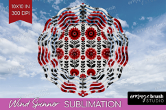 Scandi Flowers Wind Spinner Sublimation PNG - Scandinavian Product Image 1
