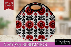 Scandi Flowers Lunch Bag - Scandinavian Lunch Bug PNG Product Image 1