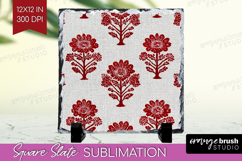 Scandi Flowers Slate PNG - Scandinavian Square Slate Product Image 1