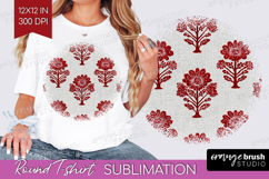 Scandi Flowers Round Tshirt Background - Scandinavian PNG Product Image 1