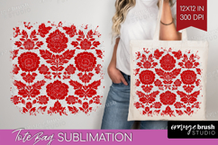 Scandi Flowers Tote Bag - Scandinavian Tote Bag PNG Product Image 1