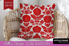Scandi Flowers Pillow Sublimation - Scandinavian Pillow PNG Product Image 1