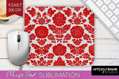 Scandi Flowers Mouse Pad Sublimation - Scandinavian Mousepad Product Image 1