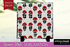 Scandi Flowers Slate PNG - Scandinavian Square Slate Product Image 1