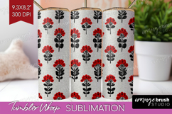 Scandi Flowers Tumbler Wrap - Scandinavian Tumbler PNG Product Image 1