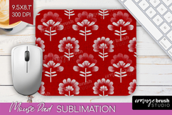 Scandi Flowers Mouse Pad Sublimation - Scandinavian Mousepad Product Image 1