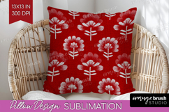 Scandi Flowers Pillow Sublimation - Scandinavian Pillow PNG Product Image 1