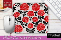 Scandi Flowers Mouse Pad Sublimation - Scandinavian Mousepad Product Image 1