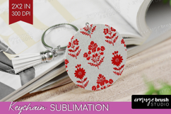 Scandi Flowers Keychain PNG - Scandinavian Keychain Product Image 1