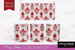 Scandi Flowers Mug Wrap - Scandinavian Mug PNG Sublimation Product Image 1