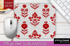 Scandi Flowers Mouse Pad Sublimation - Scandinavian Mousepad Product Image 1