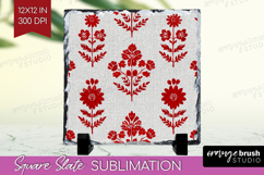 Scandi Flowers Slate PNG - Scandinavian Square Slate Product Image 1