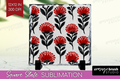 Scandi Flowers Slate PNG - Scandinavian Square Slate Product Image 1