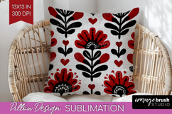 Scandi Flowers Pillow Sublimation - Scandinavian Pillow PNG Product Image 1