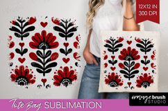 Scandi Flowers Tote Bag - Scandinavian Tote Bag PNG Product Image 1