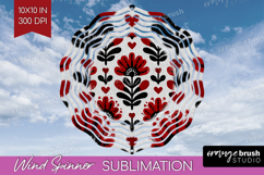 Scandi Flowers Wind Spinner Sublimation PNG - Scandinavian Product Image 1
