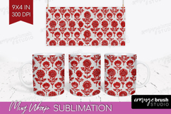 Scandi Flowers Mug Wrap - Scandinavian Mug PNG Sublimation Product Image 1