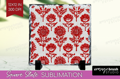 Scandi Flowers Slate PNG - Scandinavian Square Slate Product Image 1