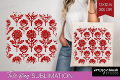 Scandi Flowers Tote Bag - Scandinavian Tote Bag PNG Product Image 1