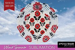 Scandi Flowers Wind Spinner Sublimation PNG - Scandinavian Product Image 1