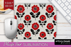 Scandi Flowers Mouse Pad Sublimation - Scandinavian Mousepad Product Image 1