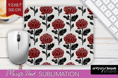 Scandi Flowers Mouse Pad Sublimation - Scandinavian Mousepad Product Image 1