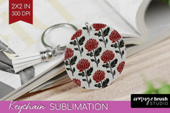 Scandi Flowers Keychain PNG - Scandinavian Keychain Product Image 1