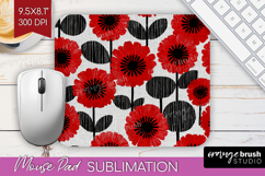 Scandi Flowers Mouse Pad Sublimation - Scandinavian Mousepad Product Image 1