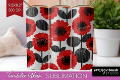 Scandi Flowers Tumbler Wrap - Scandinavian Tumbler PNG Product Image 1