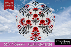 Scandi Flowers Wind Spinner Sublimation PNG - Scandinavian Product Image 1
