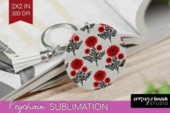 Scandi Flowers Keychain PNG - Scandinavian Keychain Product Image 1